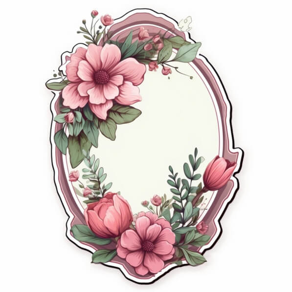 Download Elegant Floral Frame with Pink Flowers Backgrounds Online ...