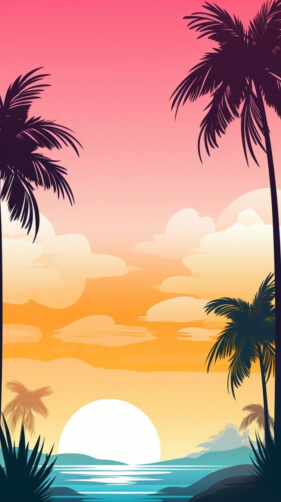 Tropical Sunset with Palm Trees Tropical Sunset with Palm Trees thumbnail
