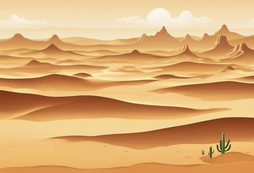 Download Desert Landscape with Sand Dunes and Cacti Backgrounds Online ...