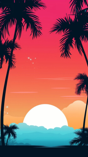 Tropical Sunset with Palm Trees Tropical Sunset with Palm Trees thumbnail