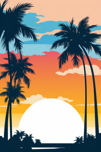 Tropical Sunset with Palm Trees Tropical Sunset with Palm Trees thumbnail