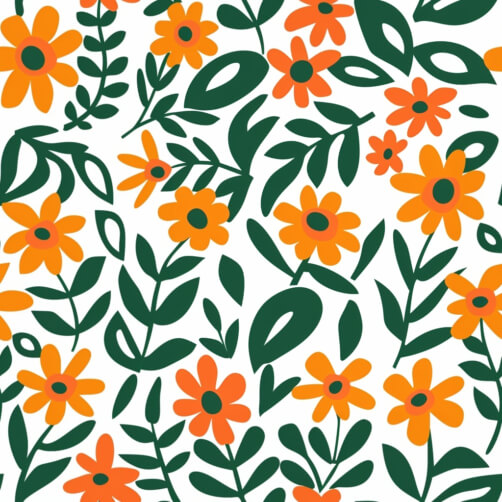 Colorful Floral Pattern with Orange and Yellow Flowers Colorful Floral Pattern with Orange and Yellow Flowers thumbnail