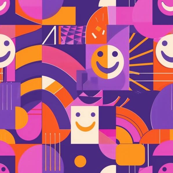 Download Colorful Abstract Pattern with Smiling Faces Patterns Online ...