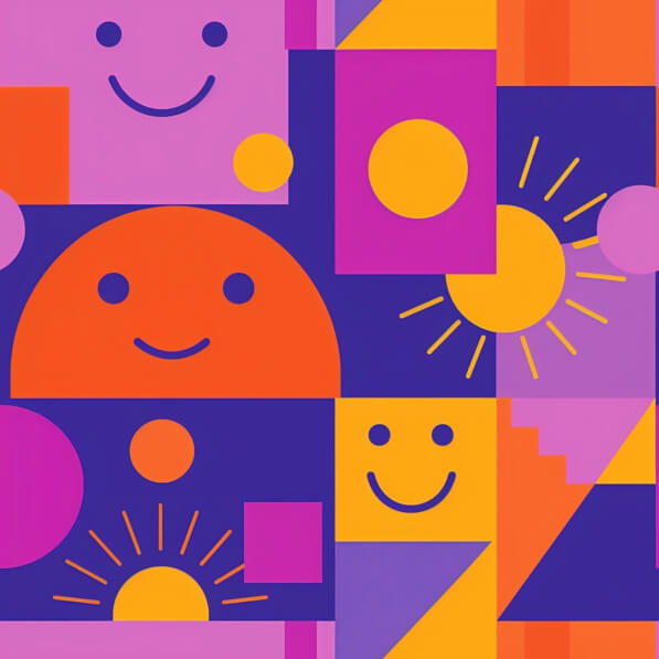 Download Colorful Abstract Design with Smiling Faces Patterns Online ...