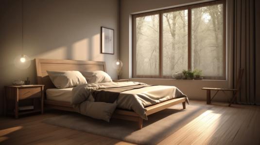 un acogedor dormitorio con elegante decoración un de madera