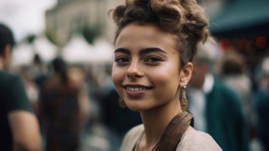 Ritratto di una giovane donna nel tipico costume messicano Foto