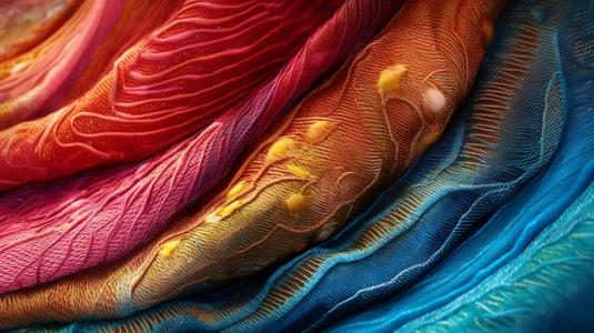 Colorful Fabric Swirling Pattern Close-up