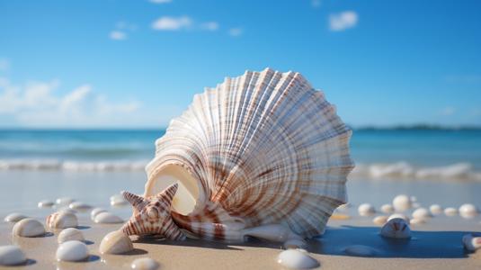 Beautiful Seashell on the Sandy Beach