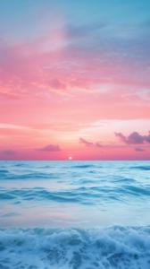 Pôr do sol deslumbrante sobre o horizonte em uma noite calma thumbnail