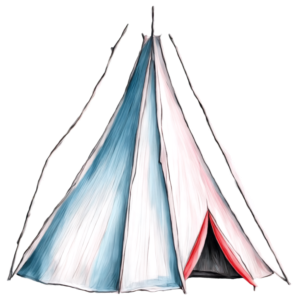 Scarica Teepee colorato con tenda a righe PNG Online - Creative Fabrica