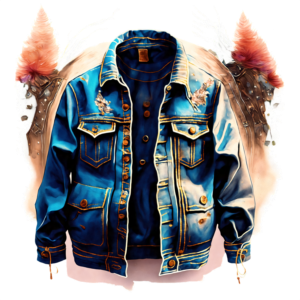 Download Blue Denim Jacket with Fringes and Native American-inspired ...