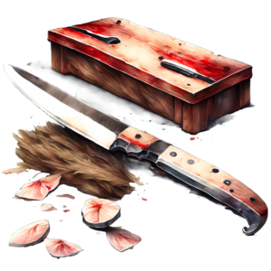 Download Menacing Kitchen Knife with Bloodied Blade and Handle PNG Online -  Creative Fabrica