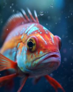 Peixe Colorido com Listras Azuis e Laranjas thumbnail