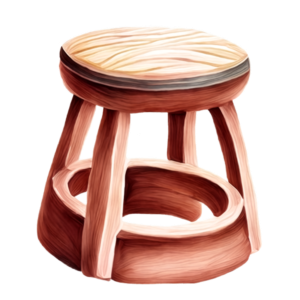 Taburete de madera asiento Redondo