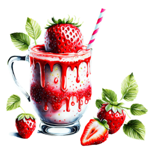 Strawberry Whipped Cream Mug with Straw