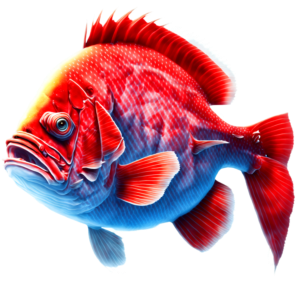 Download Colorful Fish with Sharp Teeth in Motion PNG Online