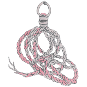 Download Pink and White Twisted Rope Hanging From a Hook PNG