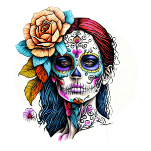 Colorful Sugar Skull With Flowers Clipart Transparent PNG for Sublimation  Printing -  Canada