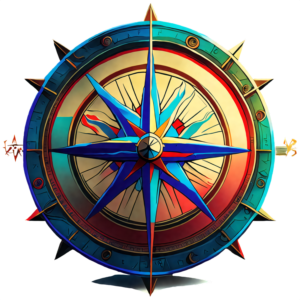 Download Blue and Red Compass with Circular Frame PNG Online - Creative  Fabrica