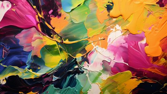 Vue en gros plan d'une peinture abstraite colorée