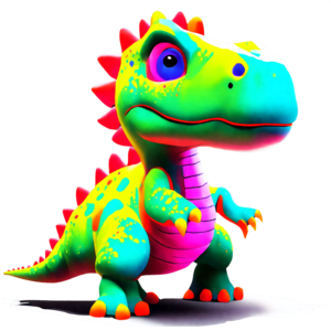 Baixe Dinossauro de desenho animado colorido PNG - Creative Fabrica