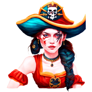 Beautiful Female Pirate at a Huge Pirate City · Creative Fabrica