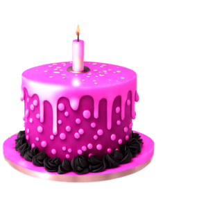 Bougie de gâteau numéro 2 violet rose de couleur contrastée pour