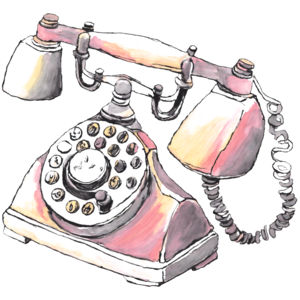 Old Telephone Retro and Vintage Illustration par 397HOUSE · Creative Fabrica