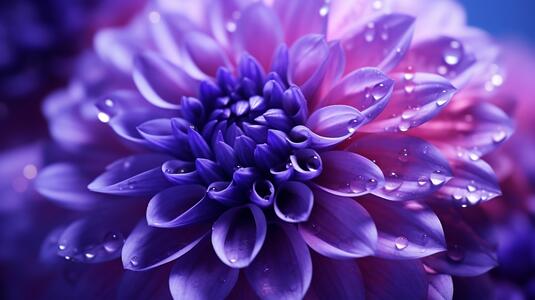 Close-Up de Flor Roxa com Gotas de Água thumbnail