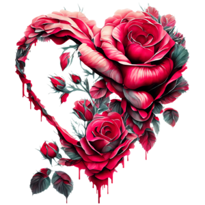 Scarica Composizione a forma di cuore di rose rosse PNG Online - Creative  Fabrica