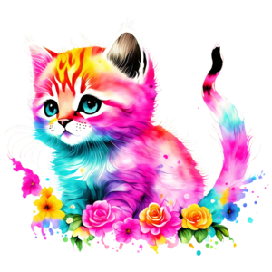 Bright Coloured Cat Diamond Art Painting Kit Splat Planet