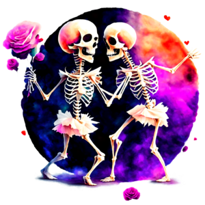 Download Dancing Skeletons Artwork PNG Online - Creative Fabrica