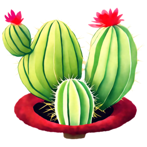 Cacto De Desenhos Animados Planta Verde Em Vaso Imagem Png PNG