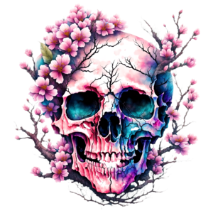 Signature: Floral Skull (Purple) - Shop BodyMods Artwork