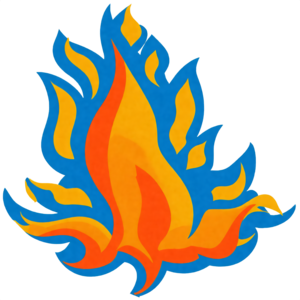 Scarica Illustrazione di fiamma astratta in blu e arancione PNG Online -  Creative Fabrica