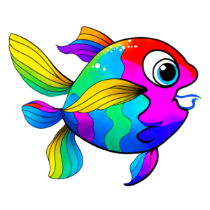 Colorful Rainbow Fish Clip Art by Grade Onederful