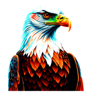 Download Powerful Eagle Head Image with Stars and Symbols PNG Online -  Creative Fabrica