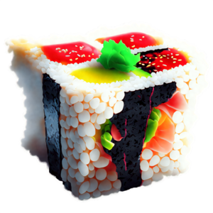 Papel de parede de fundo de sushi kawaii · Creative Fabrica