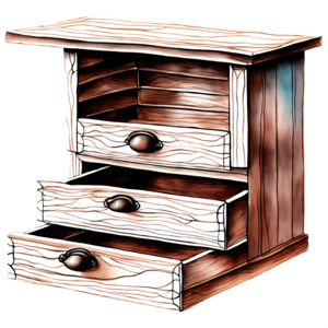 Scatola di immagazzinaggio in legno con cassetti / cassetti di