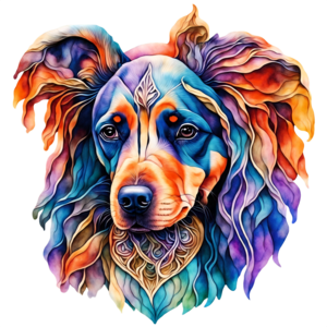 Télécharger Peinture de chien coloré avec une longue queue bouclée et une  crinière moelleuse arc-en-ciel PNG En Ligne - Creative Fabrica