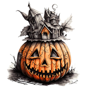 Baixe Casa Assombrada Assustadora para o Halloween PNG - Creative Fabrica