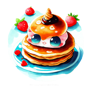 Little Berry Pancakes Hand Drawn Art Print Pancake Art Pancake Art Print  Food Art Print Cute Food Art Cute Pancake Drawing 