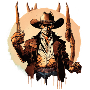 Wild West Gun Slinger Cowboy Costume – Men's – Cow Print