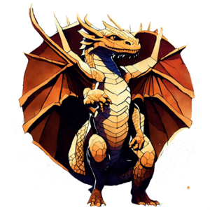 Baixe Logotipo do Jogo de Dragão com Dragão Laranja e Azul e Espada PNG -  Creative Fabrica