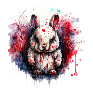 Download Gothic Bunny Illustration with Blood and Full Moon PNG Online - Creative  Fabrica