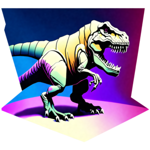 Baixe Dinossauro T-Rex Colorido em Estilo de Desenho Animado PNG