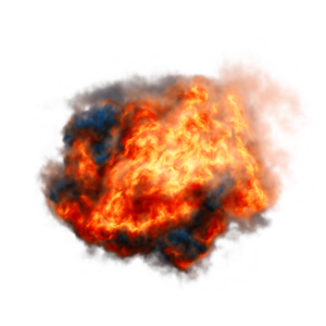 Baixe Ilustração de desenho animado de bola de fogo explosiva PNG