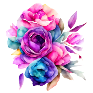 Descarga Flores Decorativas Rosas y Azules para Arreglos Florales