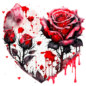 Download Passionate Art: Heart-shaped Red Roses with Blood PNG Online ...