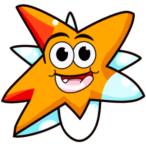 Baixe Estrela de desenho animado sorridente com olhos azuis PNG